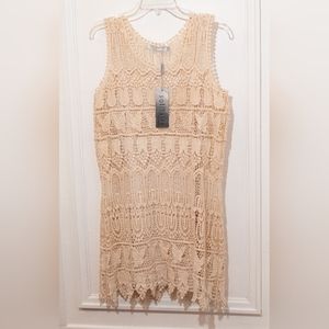 Solitaire by Ravi Khosla Cream Crochet Dress